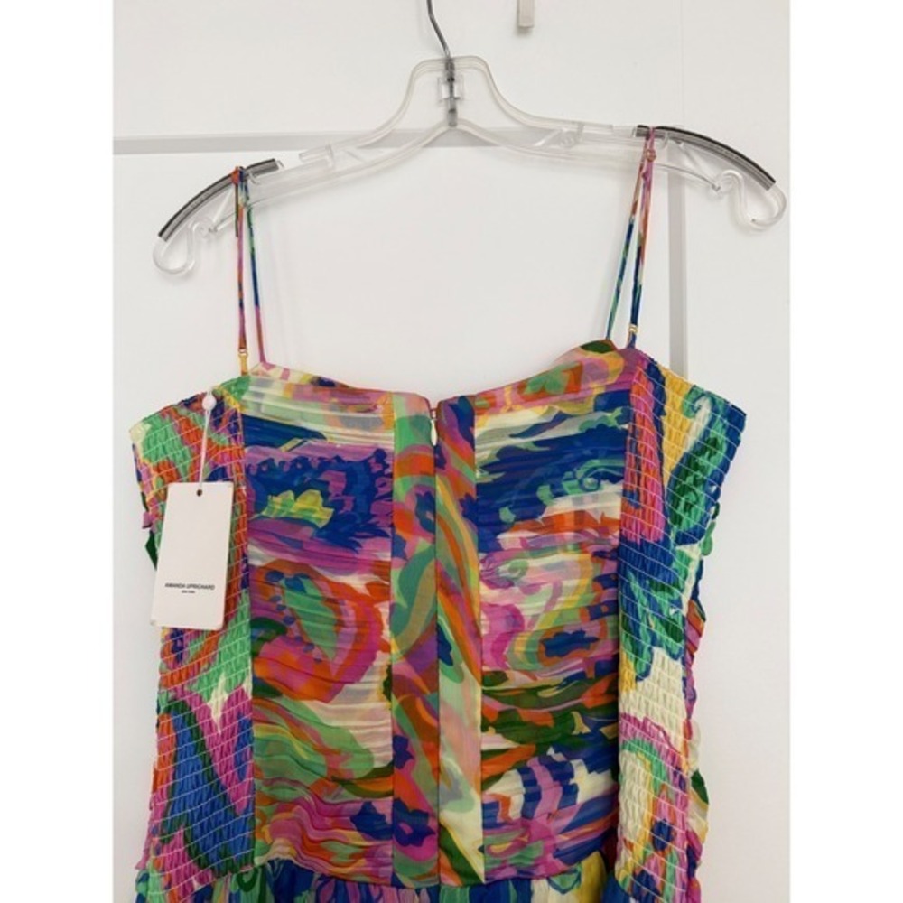 Amanda Uprichard Lumiere Silk Midi Dress Multicolor Floral Paisley CH-22660FD M - Picture 15 of 15